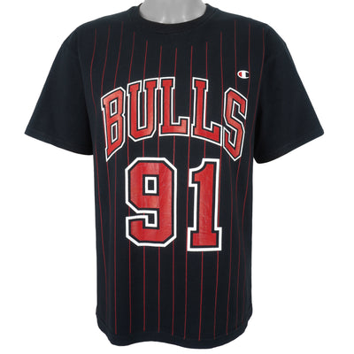 Champion - Chicago Bulls #91 Spell-Out T-Shirt 1990s Large