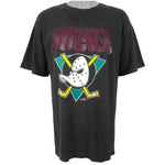 NHL (Logo7) - Anaheim Mighty Ducks Spell-Out  T-Shirt 1993 X-Large Vintage Retro Hockey