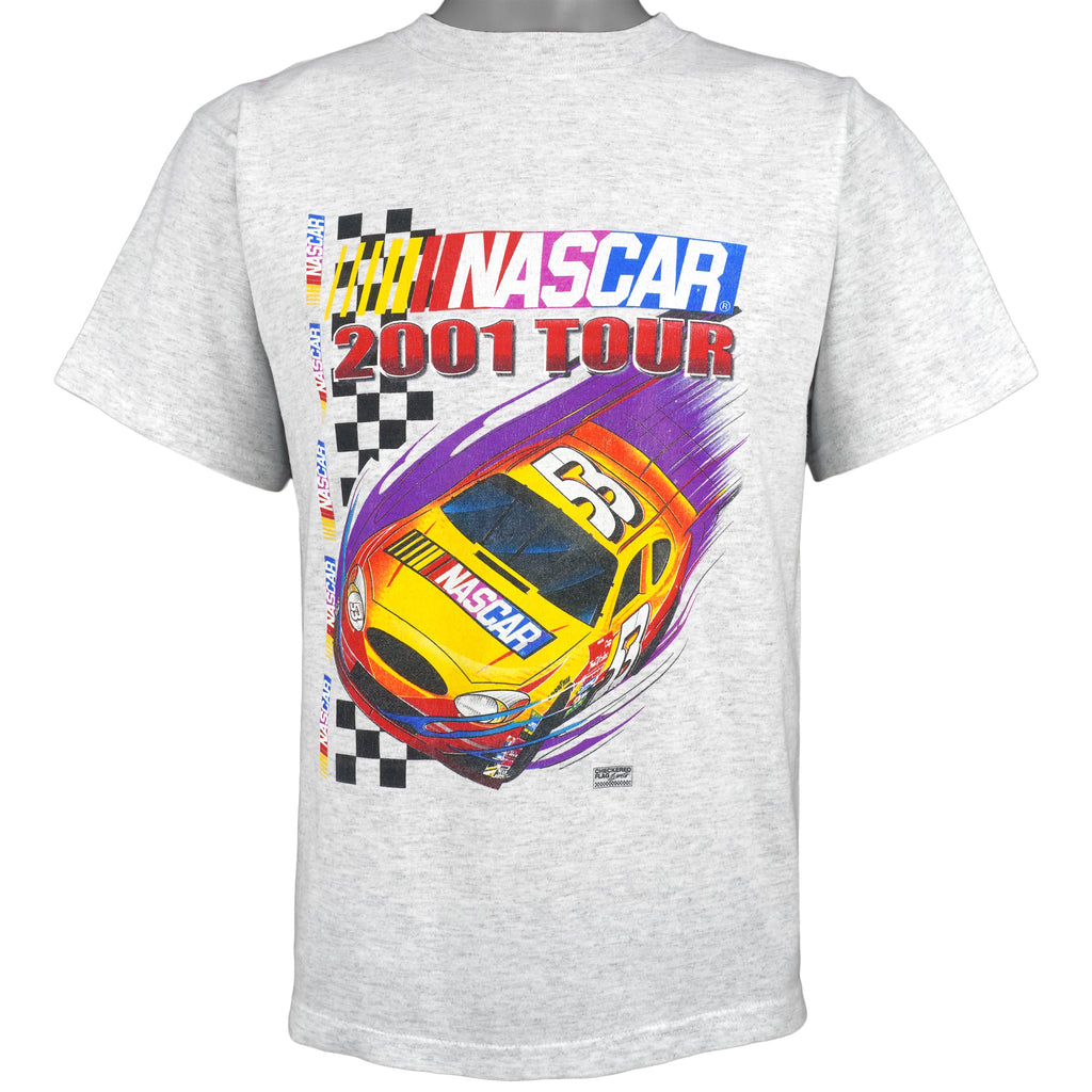 NASCAR (Tultex) - 2001 Tour Spell-Out T-Shirt 2001 Medium Vintage Retro 