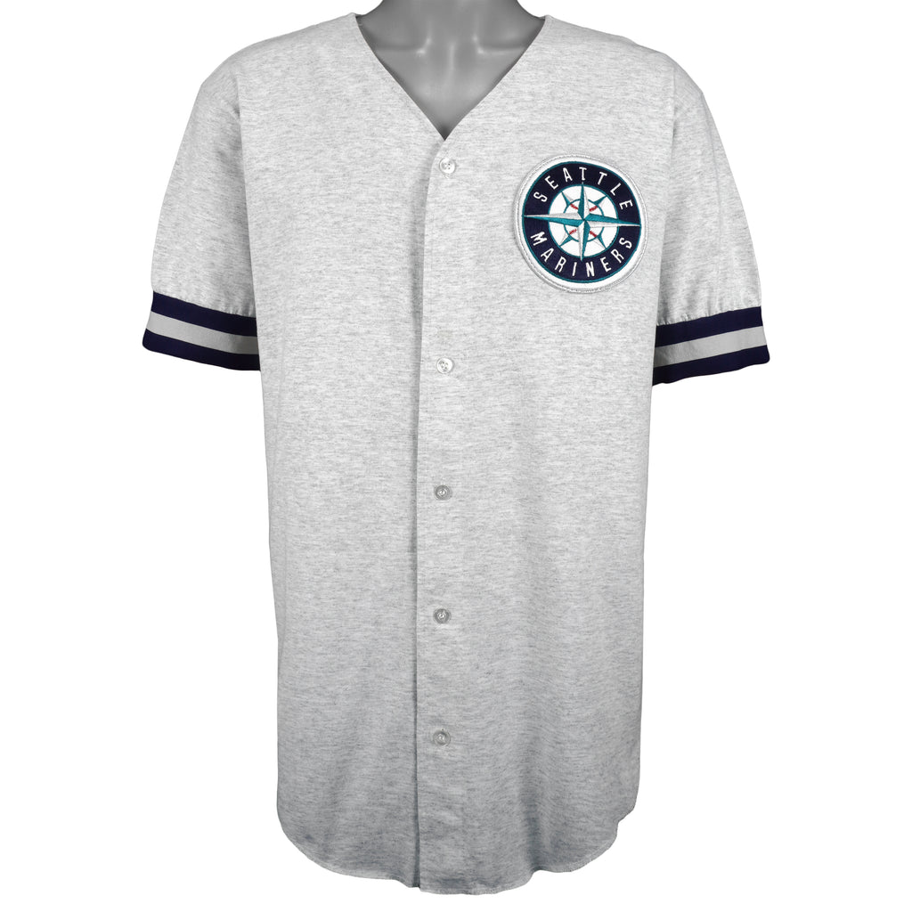 MLB (Swingster) - Seattle Mariners Button-Up Jersey T-Shirt 1990s X-Large Vintage Retro Baseball
