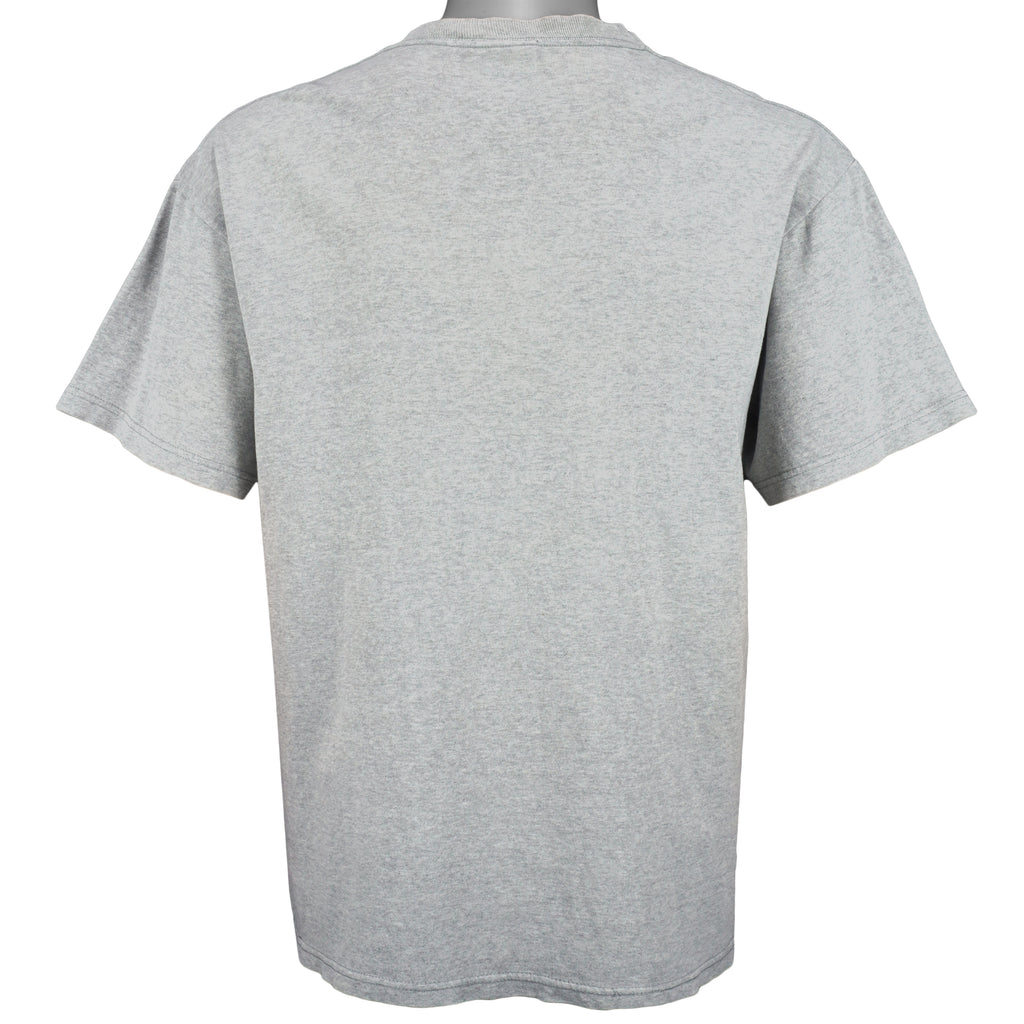 Nike - Grey Big Logo T-Shirt 1990s Medium Vintage Retro