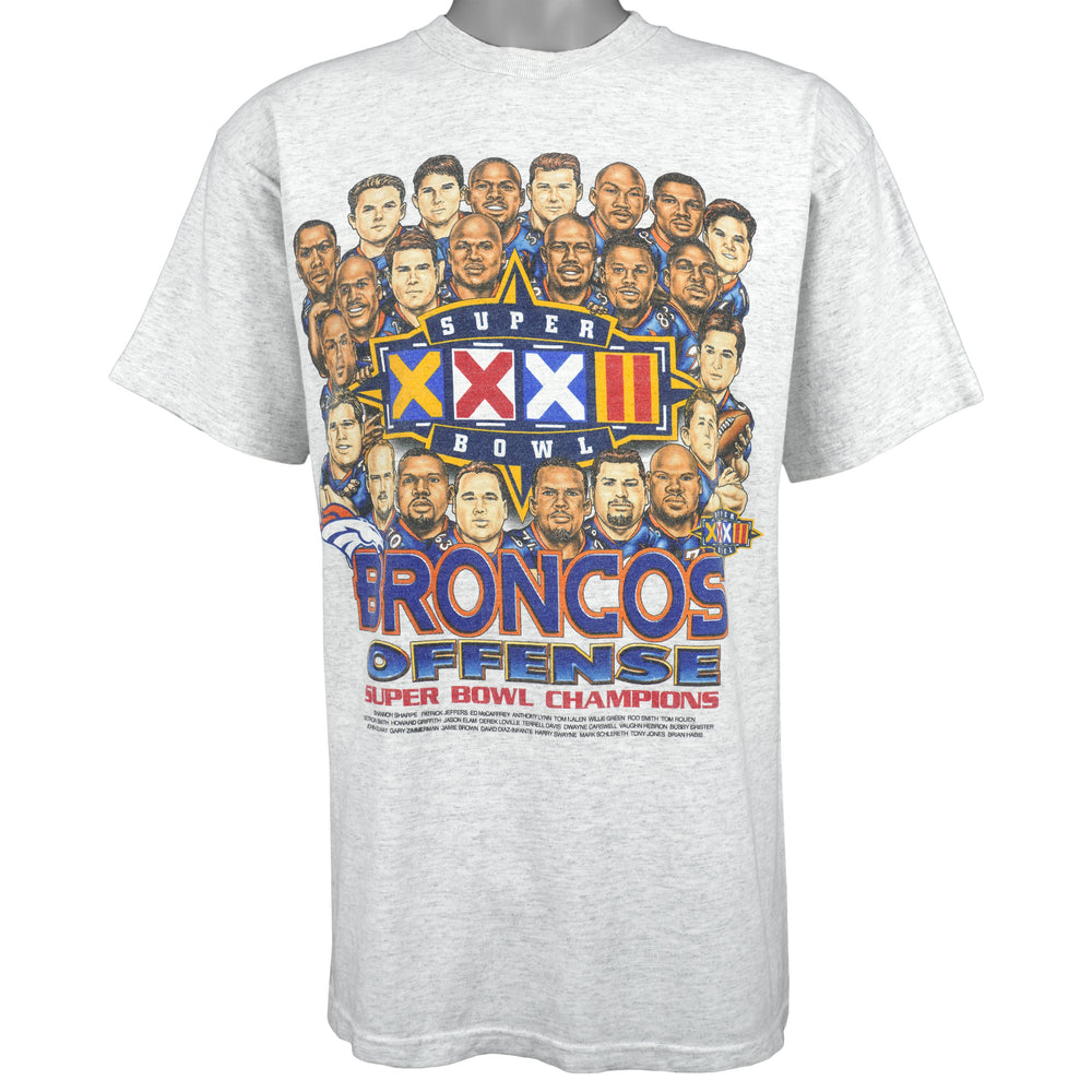 NFL - Super Bowl XXXII, Broncos Offense T-Shirt 1998 Large Vintage Retro Football