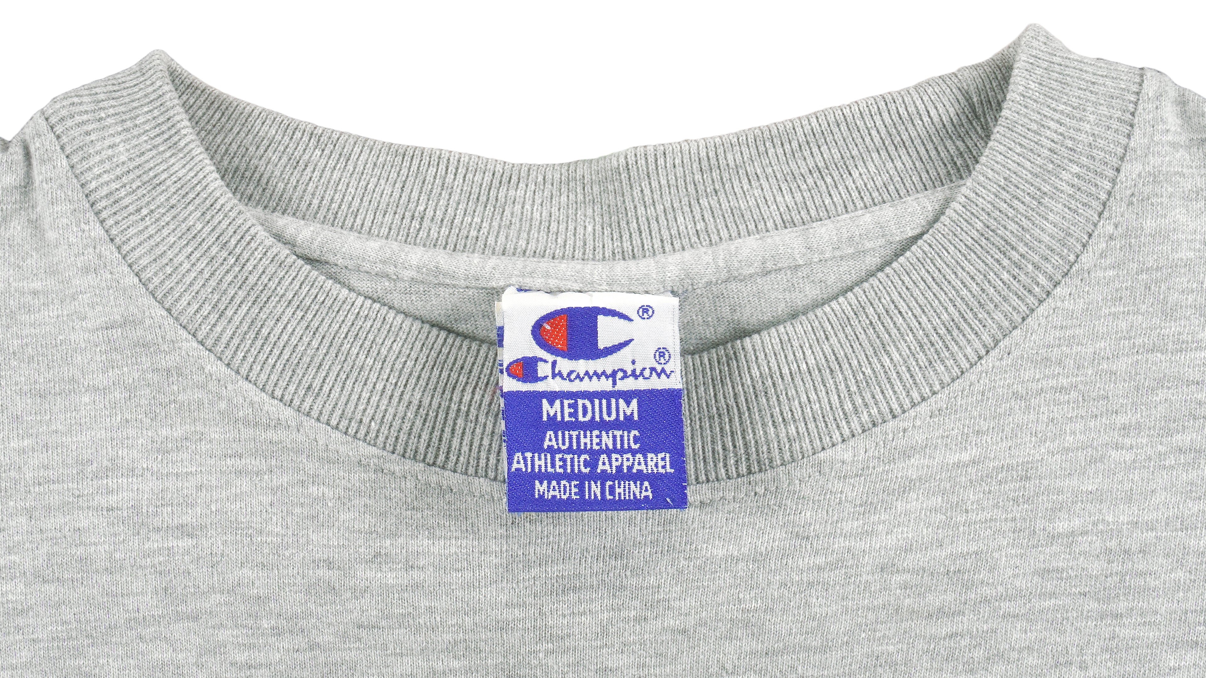 Champion - Grey Big Spell-Out Deadstock T-Shirt 1990s Medium Vintage Retro