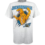 NFL (Nutmeg) - Jacksonville Jaguars Big Spell-Out T-Shirt 1990s Large Vintage Retro Football