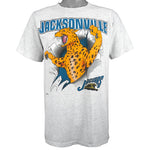 NFL (Nutmeg) - Jacksonville Jaguars Big Spell-Out T-Shirt 1990s Large Vintage Retro Football