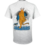 NFL (Nutmeg) - Jacksonville Jaguars Big Spell-Out T-Shirt 1990s Large Vintage Retro Football