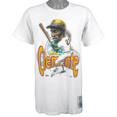 MLB (Salem) - Pittsburgh Pirates Roberto Clemente Caricature T-Shirt 1990 Large