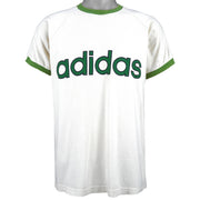 Adidas - White Spell-Out T-Shirt 1990s Medium Vintage Retro