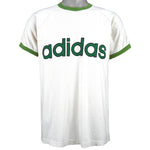 Adidas - White Spell-Out T-Shirt 1990s Medium
