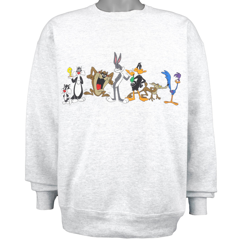 Looney Tunes (Acme) - Looney Characters Crew Neck Sweatshirt 1990s Large Vintage Retro