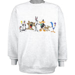 Looney Tunes (Acme) - Looney Characters Crew Neck Sweatshirt 1990s Large Vintage Retro