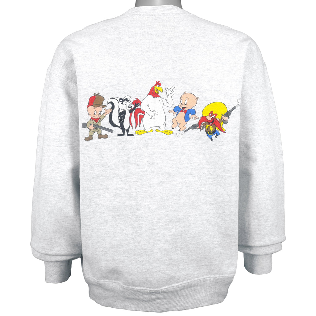 Looney Tunes (Acme) - Looney Characters Crew Neck Sweatshirt 1990s Large Vintage Retro
