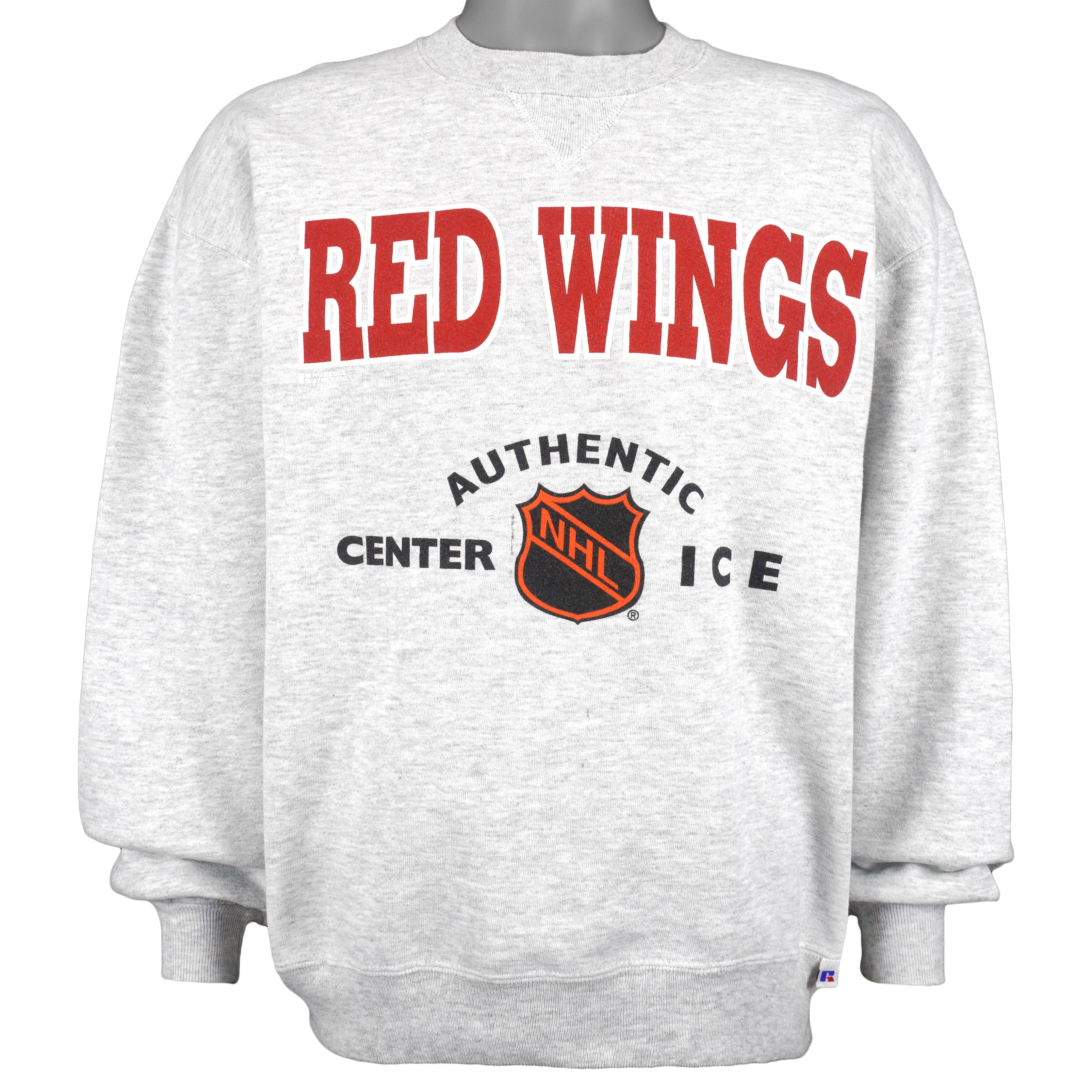 NHL (Russell Athletic) - Detroit Red Wings Crew Neck Sweatshirt 1990s Large Vintage Retro Hockey