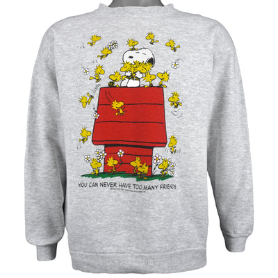 Vintage (Tultex) - Snoopy and Woodstock, Too Many Friends Crew Neck Sweatshirt 1994 Large