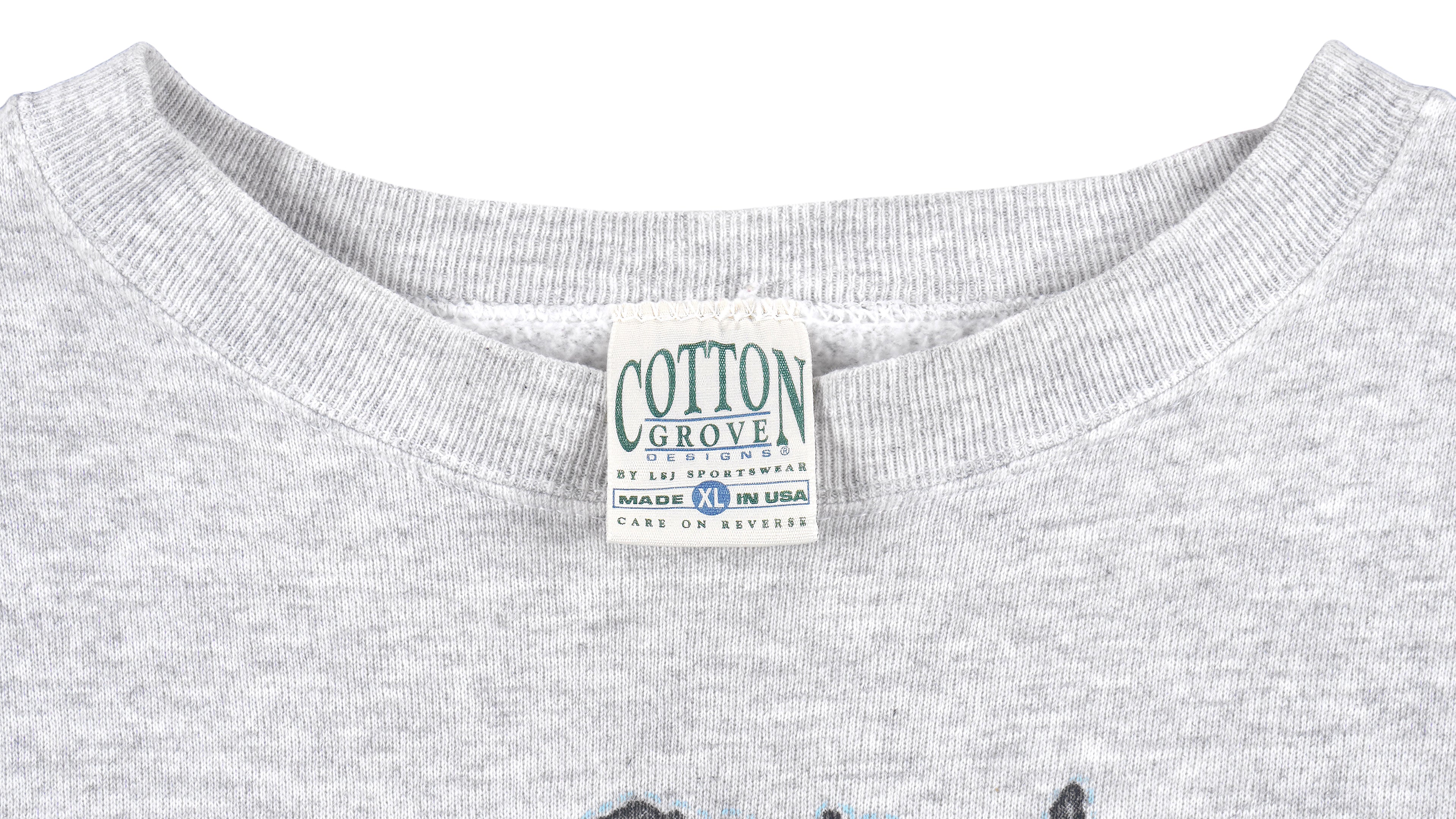 Vintage (Cotton Grove) - Grey Bald Eagle Crew Neck Sweatshirt 1990s X-Large Vintage Retro