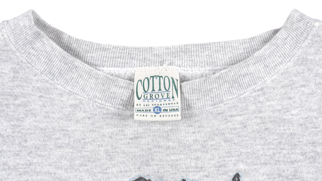 Vintage (Cotton Grove) - Grey Bald Eagle Crew Neck Sweatshirt 1990s X-Large Vintage Retro
