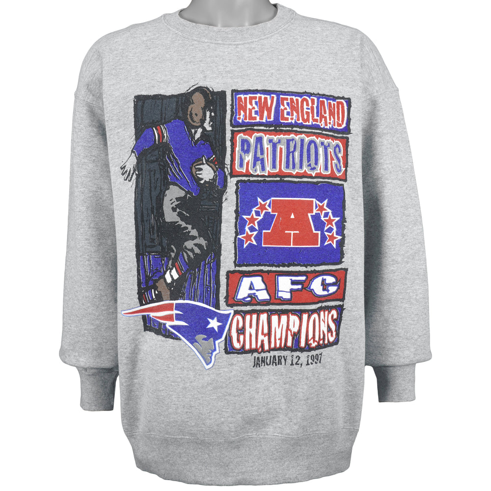 Starter - New England Patriots AFC Champions Crew Neck Sweatshirt 1997 Large Vintage Retro Football