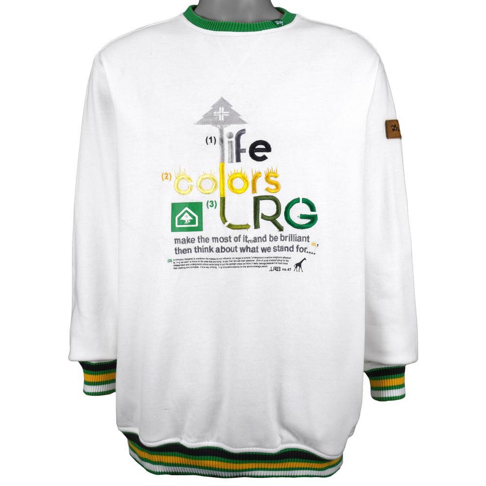 Vintage - Life Colors LRG Embroidered Crew Neck Sweatshirt 1990s X-Large Vintage Retro