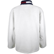 Tommy Hilfiger - White Spell-Out 1/4 Zip Sweatshirt X-Large Vintage Retro