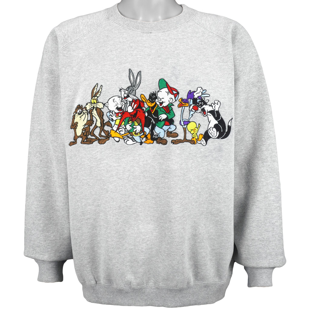 Looney Tunes (Acme Clothing) - Looney Characters Crew Neck Sweatshirt 1990s X-Large Vintage Retro