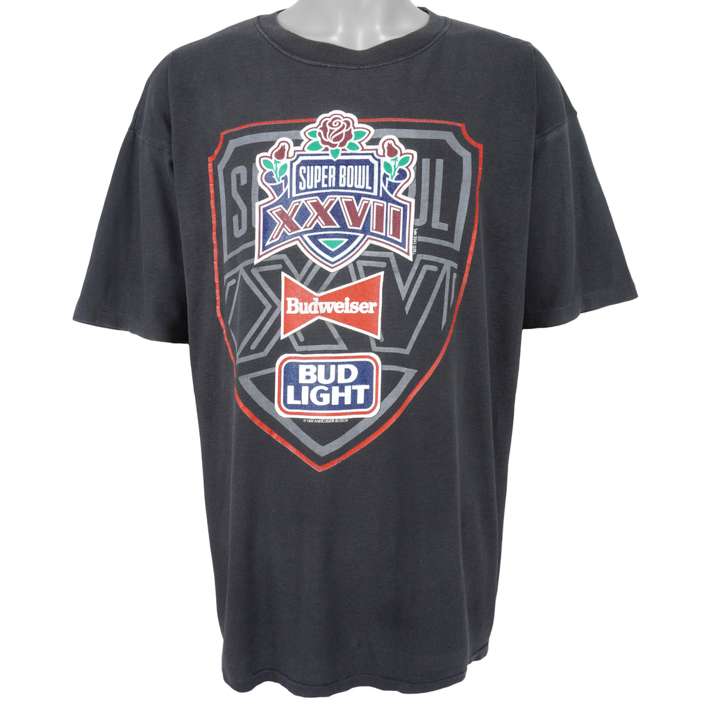 NFL - Bud Light Super Bowl XXVII T-Shirt 1992 X-Large Vintage Retro Football