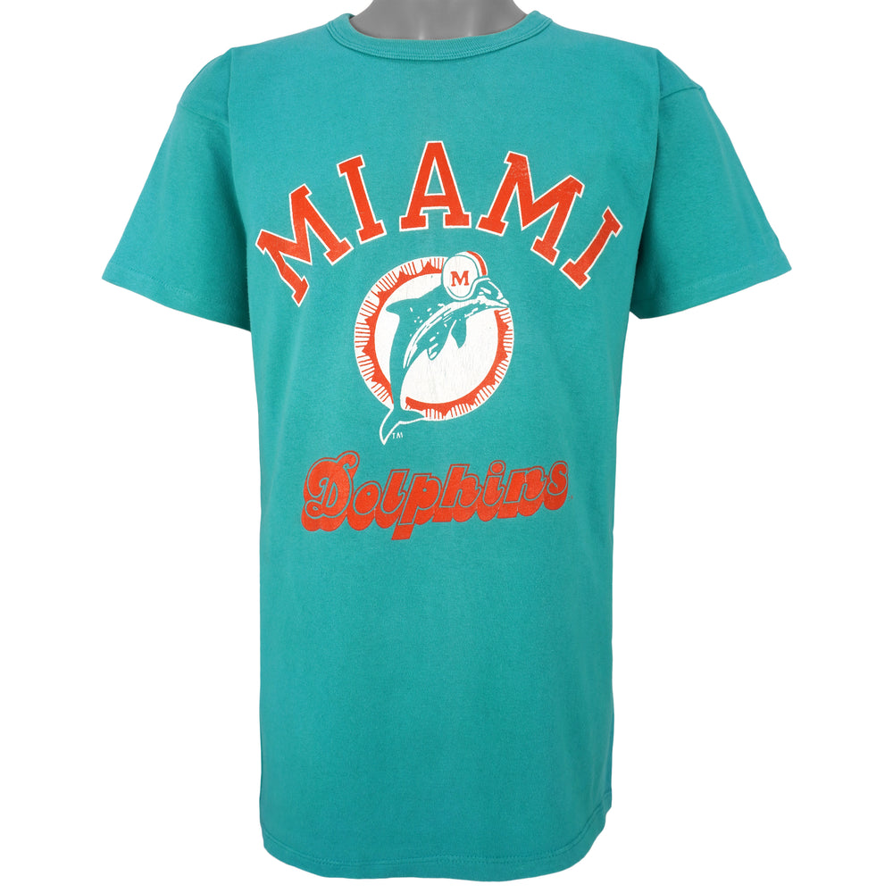 Champion - Miami Dolphins Spell-Out T-Shirt 1990s Large Vintage Retro Football