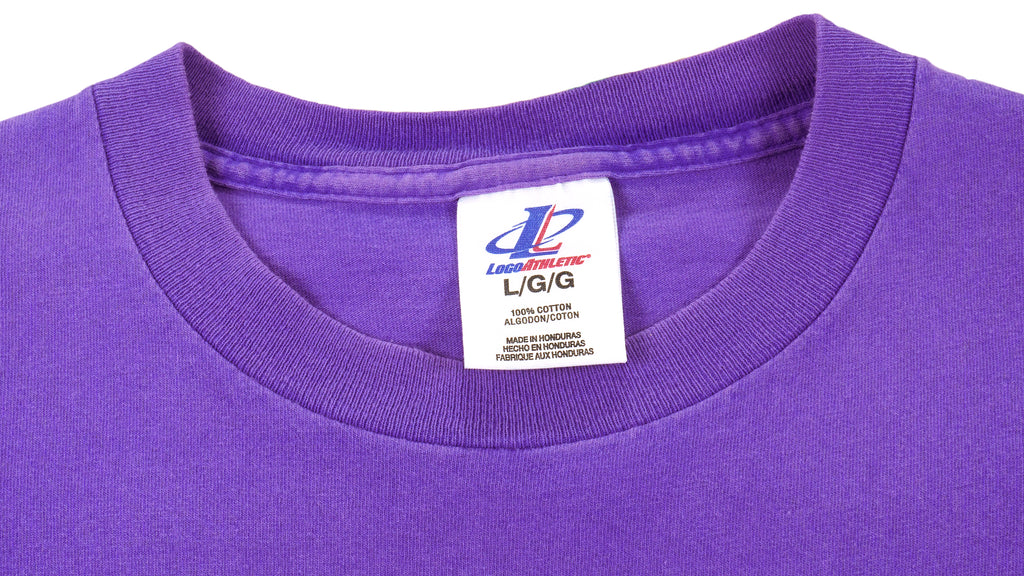 NFL (Logo Athletic) - Minnesota Vikings Spell-Out T-Shirt 1990s Large Vintage Retro Football