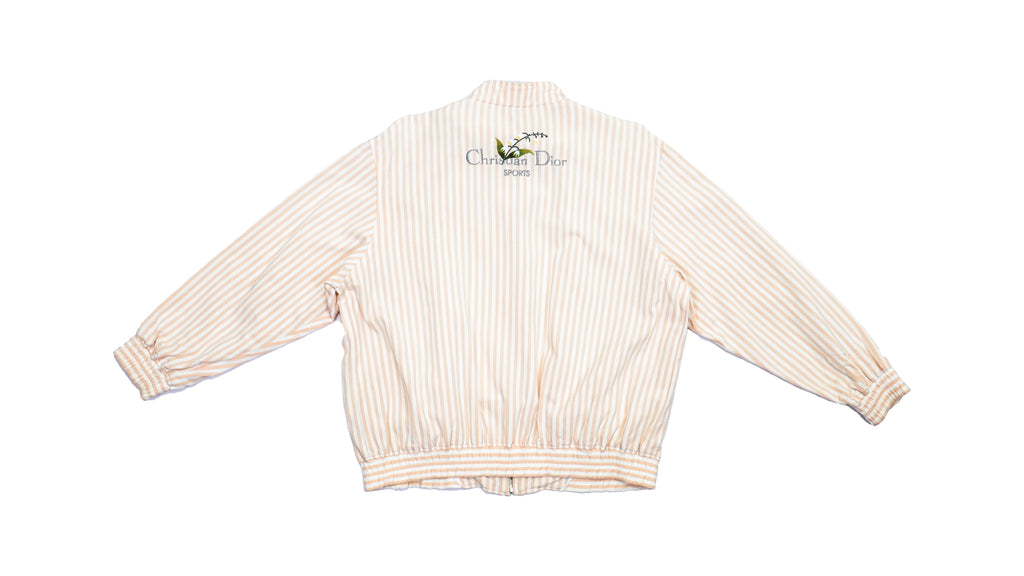 Christian Dior - Baby Pink Stripes Zip-Up Jacket Medium Vintage Retro