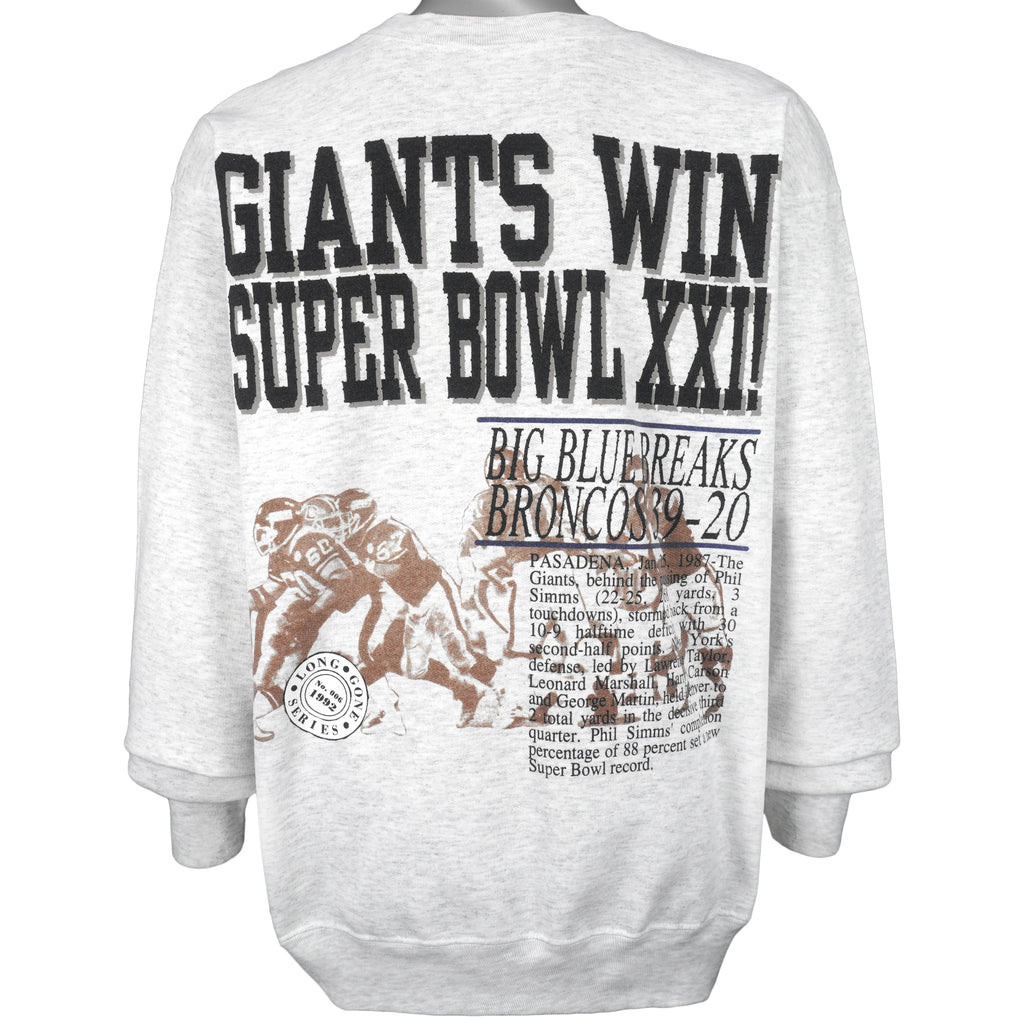 NFL (Long Gone) - Giants, Super Bowl 1986 Champs Crew Neck Sweatshirt 1992 X-Large Vintage Retro Football