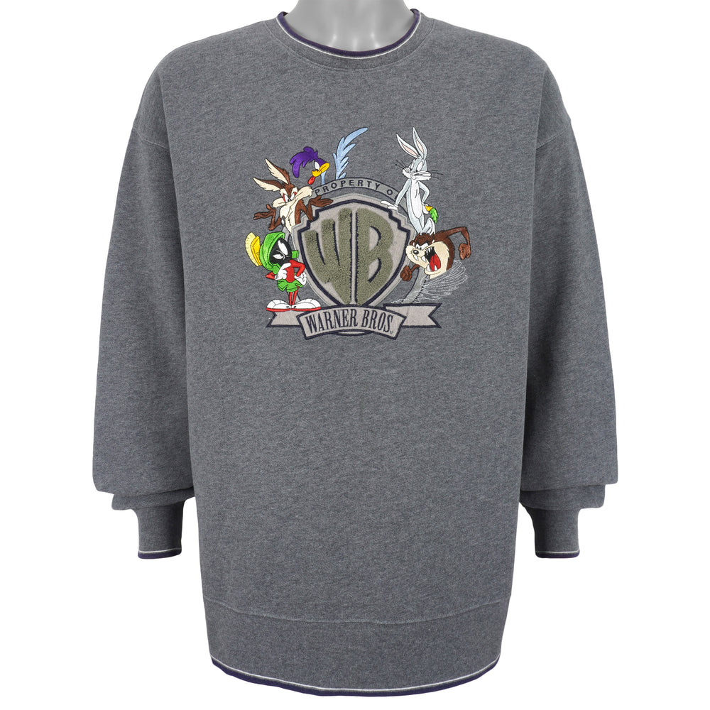 Looney Tunes - Property of WB Embroidered Crew Neck Sweatshirt 2000s X-Large Vintage Retro