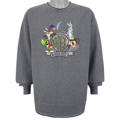 Looney Tunes - Property of WB Embroidered Crew Neck Sweatshirt 2000s X-Large