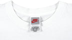 Nike - White Grey Tag Big Logo T-Shirt 1990s Medium Vintage Retro
