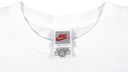 Nike - White Grey Tag Big Logo T-Shirt 1990s Medium Vintage Retro