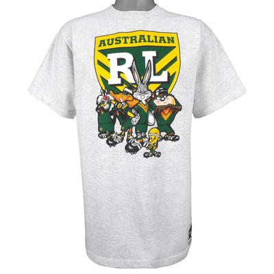 Vintage (Looney Tunes) - Grey Australian RL T-Shirt 1990s X-Large