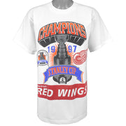 NHL (AAA) - Detroit Red Wings, Stanley Cup Champs Deadstock T-Shirt 1997 Large Vintage Retro Hockey