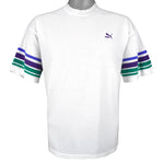 Puma - White Tennis T-Shirt 1990s Medium Vintage Retro