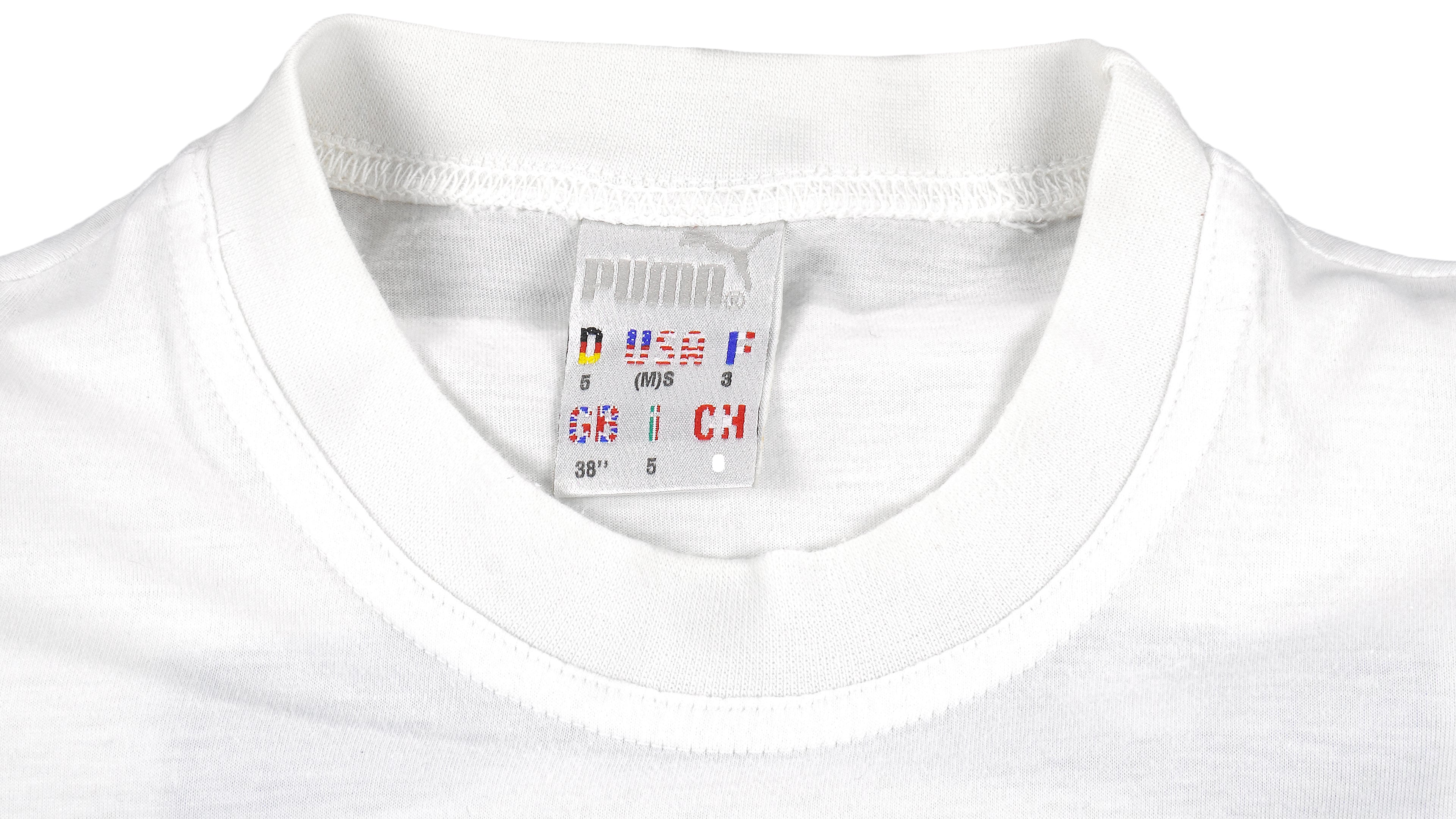 Puma - White Tennis T-Shirt 1990s Medium Vintage Retro