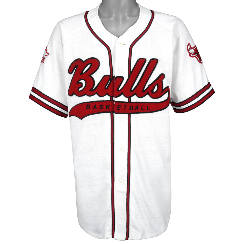 Starter - Chicago Bulls Button-Up Jersey 1990s Medium Vintage Retro Basketball