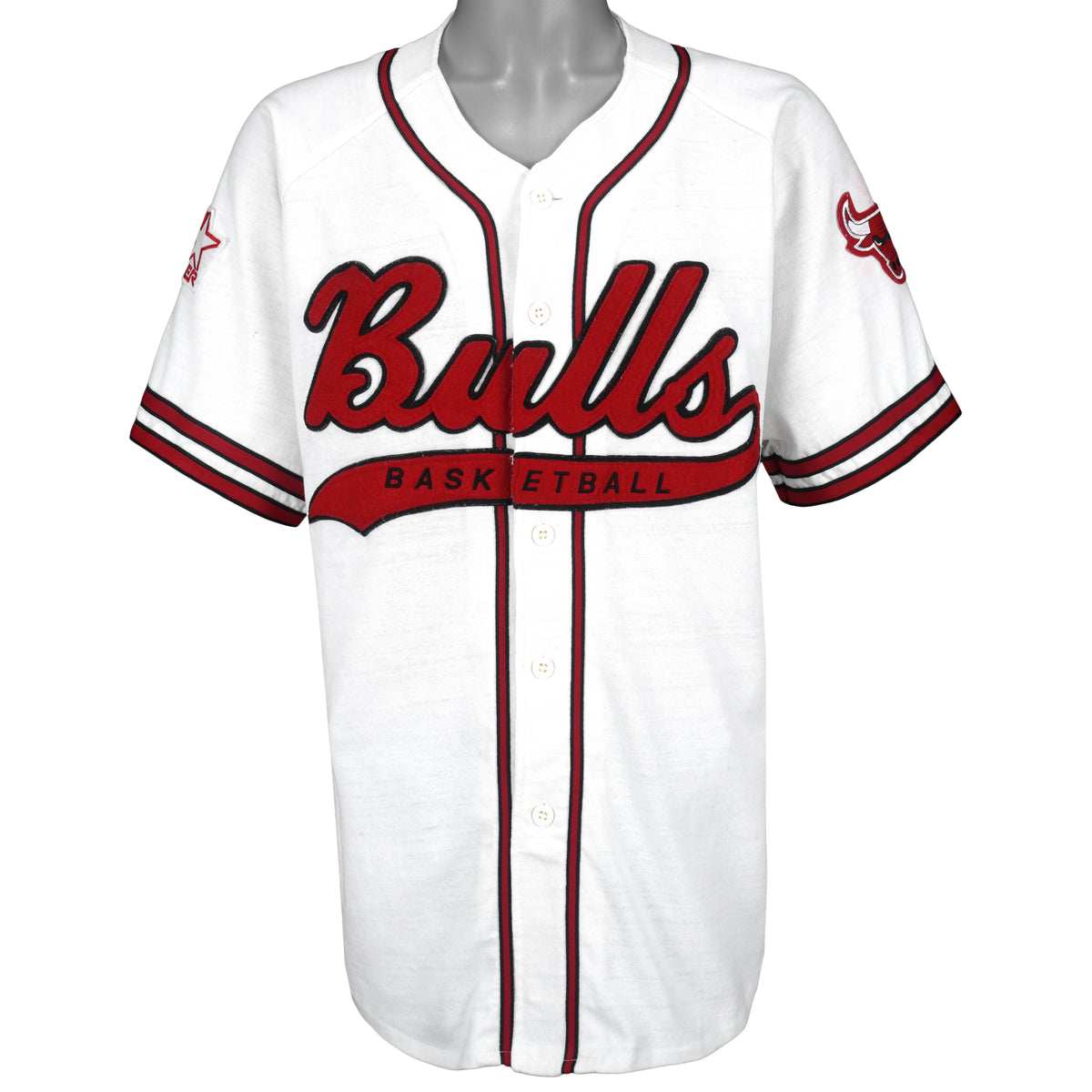 Starter - Chicago Bulls Button-Up Jersey 1990s Medium Vintage Retro Basketball