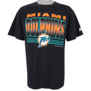 Starter - Miami Dolphins Spell-Out T-Shirt 1997 Medium Vintage Retro Football