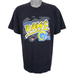 NFL (Trench) - Los Angeles Rams Spell-Out T-Shirt 1990s X-Large Vintage Retro Fotoball