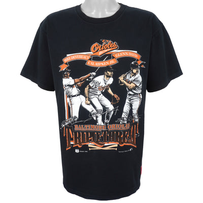MLB (Nutmeg) - Baltimore Orioles, Triple Threat Spell-Out T-Shirt 1992 X-Large