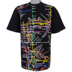 Vintage - New York Manhattan, Subway Line T-Shirt 1990s Large Vintage Retro