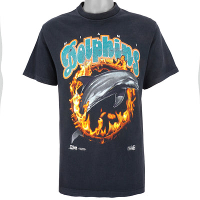NFL (Salem) - Miami Dolphins Spell-Out T-Shirt 1992 Large