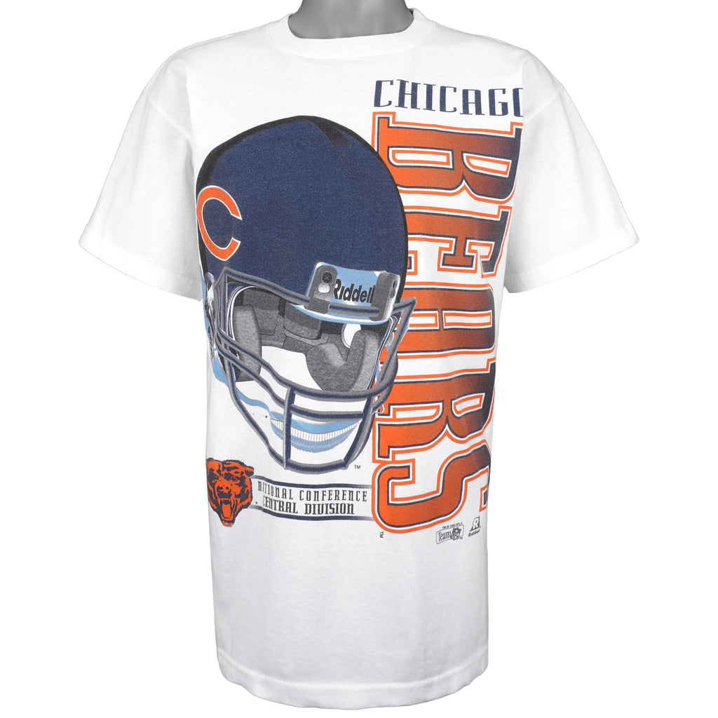NFL (Riddell) - Chicago Bears Spell-Out T-Shirt 1995 Large Vintage Retro Football