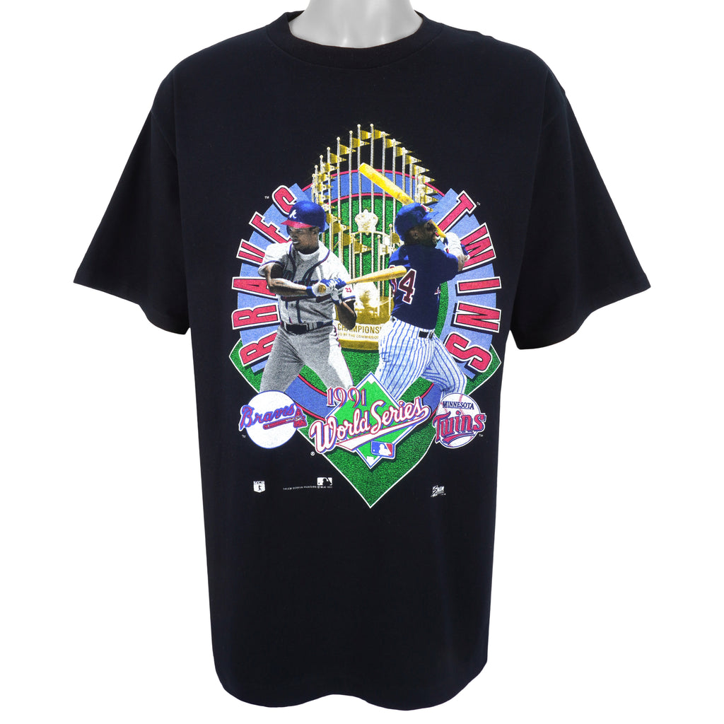 MLB (Salem) - Minnesota Twins, World Series Champs Spell-Out T-Shirt 1991 X-Large Vintage Retro Baseball