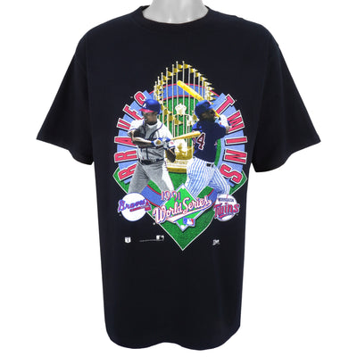 MLB (Salem) - World Series Champs Twins VS Braves Spell-Out T-Shirt 1991 X-Large