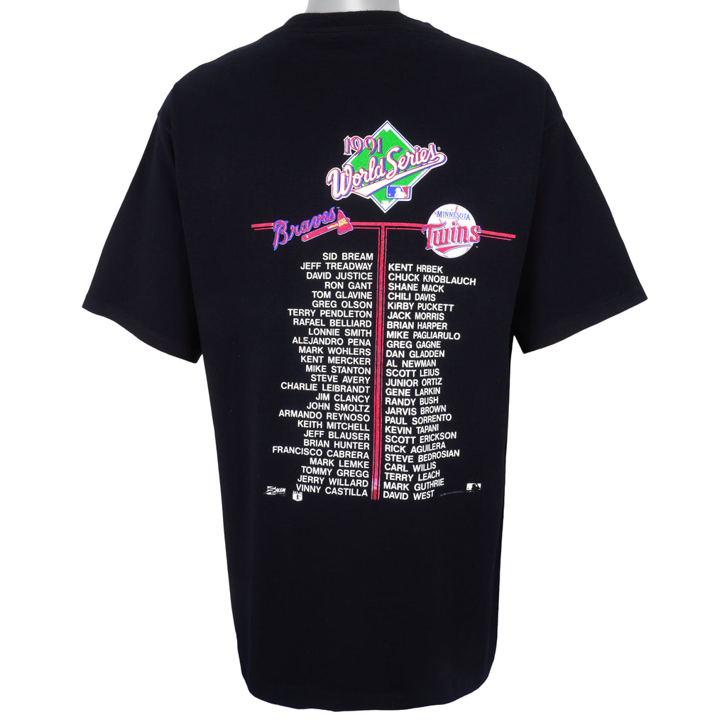 MLB (Salem) - Minnesota Twins, World Series Champs Spell-Out T-Shirt 1991 X-Large Vintage Retro Baseball