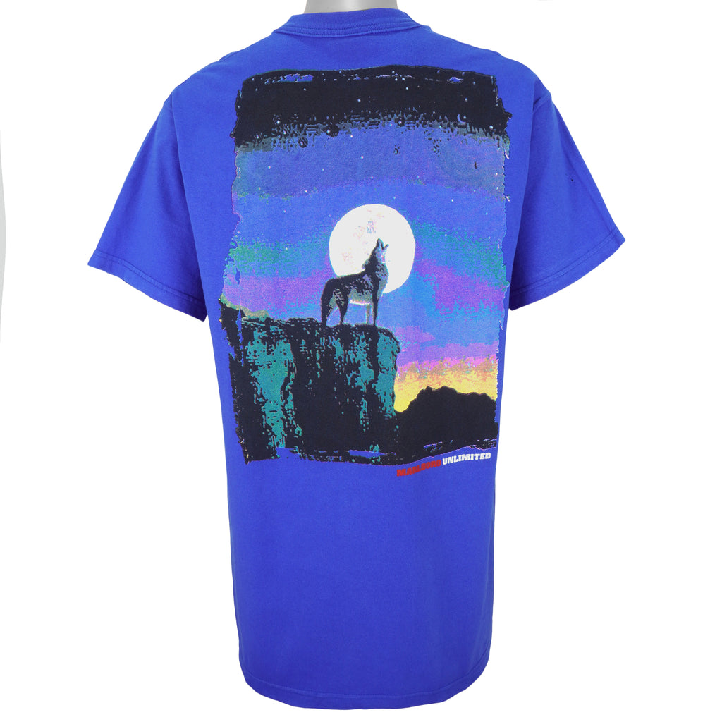 Vintage - Blue Marlboro Unlimited Spell-Out T-Shirt 1990s Large Vintage Retro