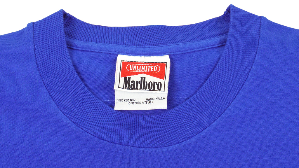 Vintage - Blue Marlboro Unlimited Spell-Out T-Shirt 1990s Large Vintage Retro
